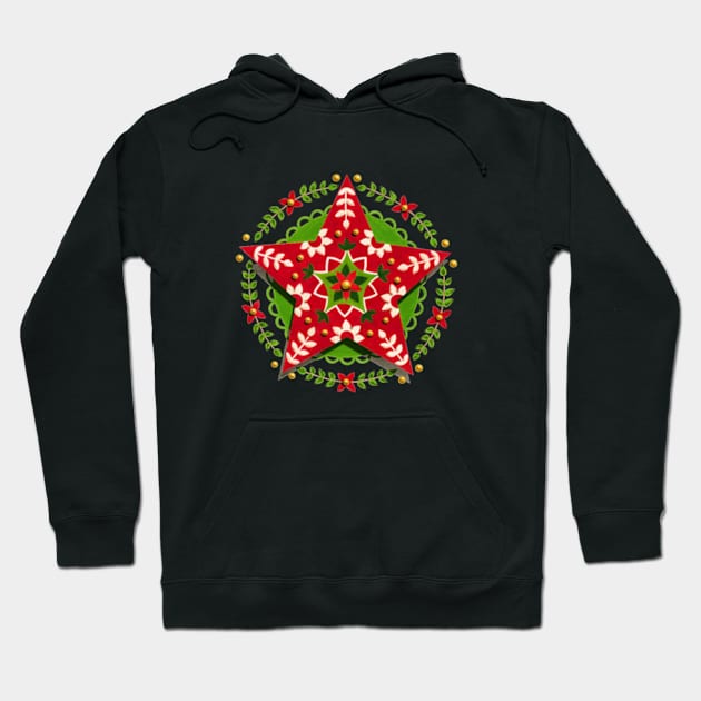 Folkloric Holiday Star Hoodie by PatriciaSheaArt